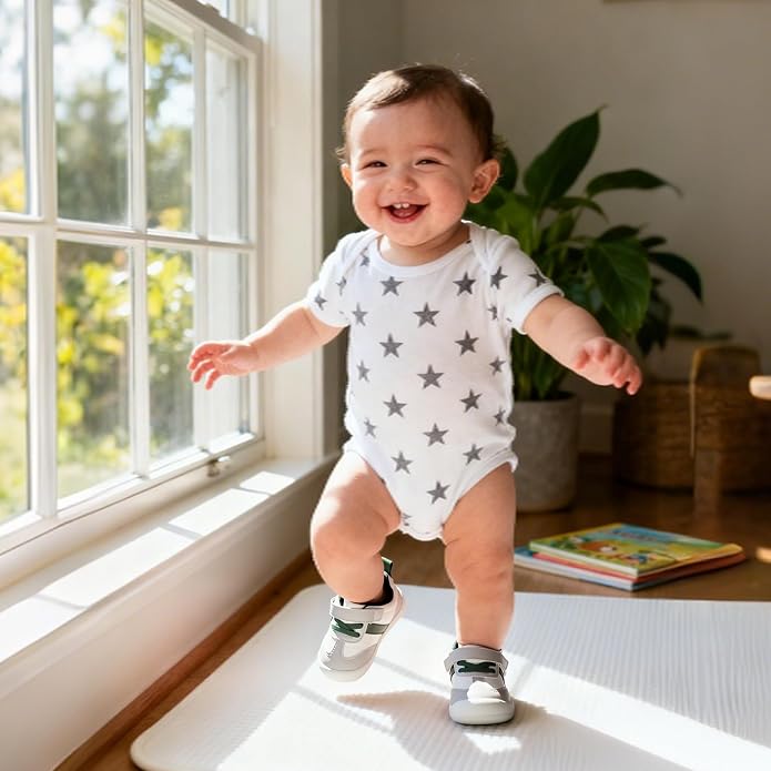 Baby Shoes Boys Girls Barefoot Wide Toe Box Zero Drop First Walkers PU Leather - Image 2