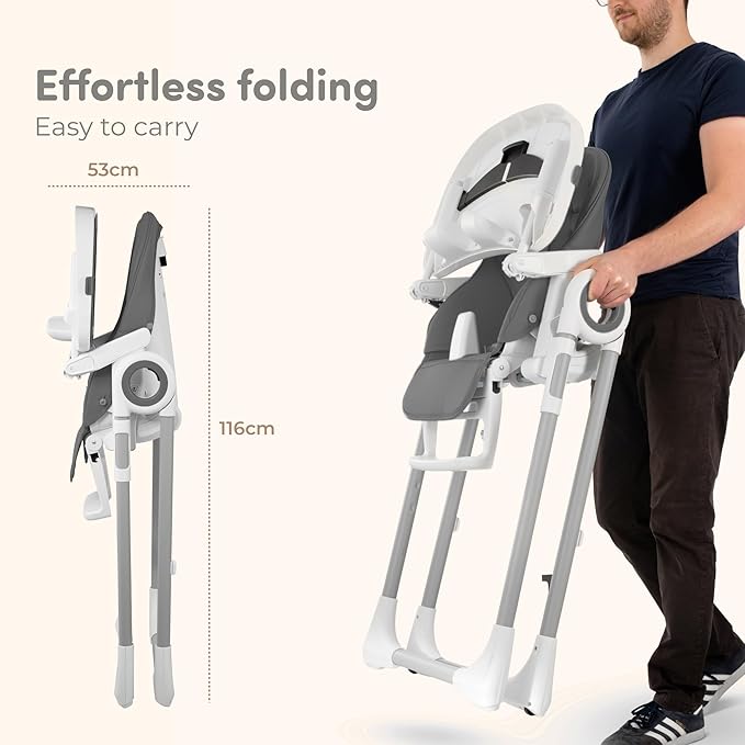 Baby High Chair Adjustable to 7 Different Heights - Image 6