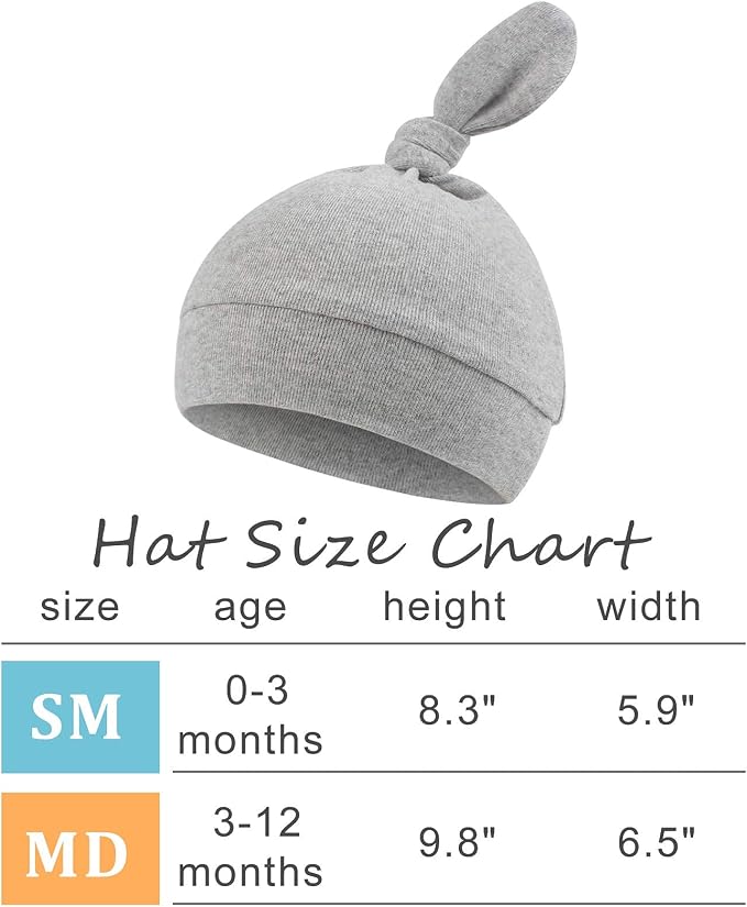 JANGANNSA Newborn Baby Hat Infant Baby Boys Beanie Top Knot Stretchy Hats - Image 6