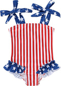 Happy Town Toddler Swimsuit Girl Solid Color Stripe One-Piece Baby Bathing Suits by HappyTown