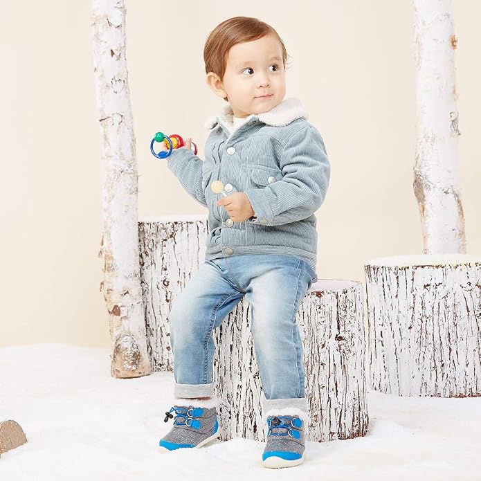 BMCiTYBM Toddler Baby Snow Boots Winter Shoes Boys Girls Cold Weather Baby Faux - Image 2