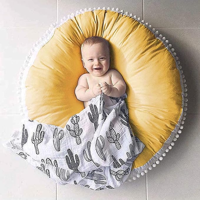 Large Floor Pillow Kids Round Floor Cushion Seating, 35 inches Big Circle Pillow by Kishome