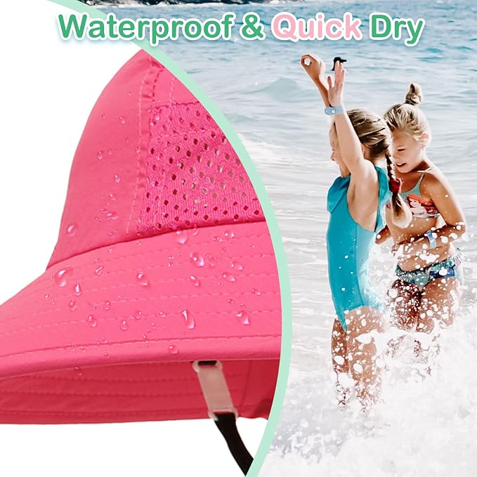 XIAOHAWANG Girls Sun Hat Baby Beach Hats Boys UPF 50+ Kids Summer Protection - Image 3