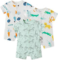 3-Pack 100% Cotton Baby Boy Rompers, 0-24Months Short Sleeve Toddler Romper by Thisisminicocos