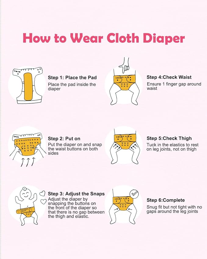 Babygoal Baby Cloth Diaper 6 Pack - Image 7