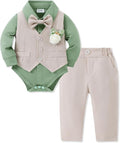 SANMIO Baby Boy Clothes Suits Infant Gentleman Outfit Collared Dress by SANMIO