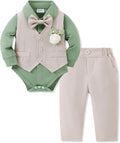 SANMIO Baby Boy Clothes Suits Infant Gentleman Outfit Collared Dress by SANMIO
