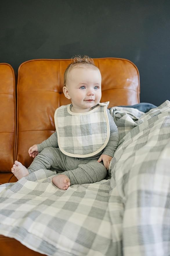 Mebie Baby Muslin Cotton Bib, 3 pack, Baby Bib Set - Image 3