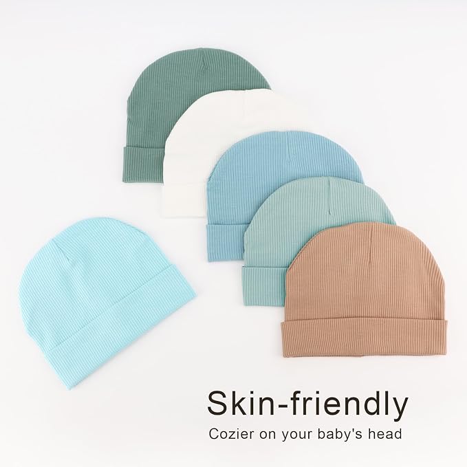 DRESHOW BQUBO 6 Pack Baby Newborn Hats Set - Image 4