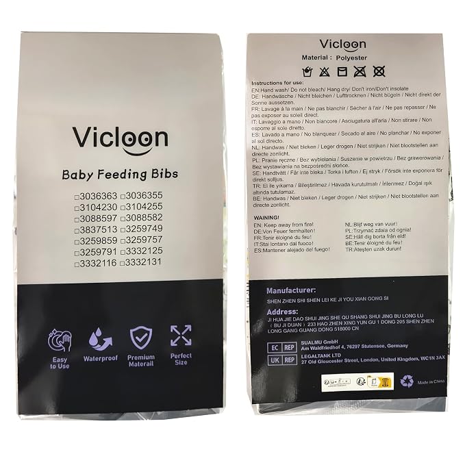 Vicloon Coverall Baby Feeding Bib, Weaning Bib Attaches to Highchair and Table - Image 8