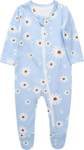 O2 BABY Baby Boys Girls Organic Cotton Zip-Front Sleeper Pajamas, Footed Sleep by O2BABY