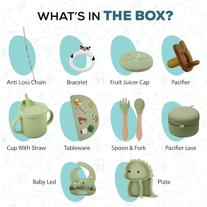 SiliTime Dinosaur-Themed Silicone Baby Feeding Set – Suction Mat - Image 2