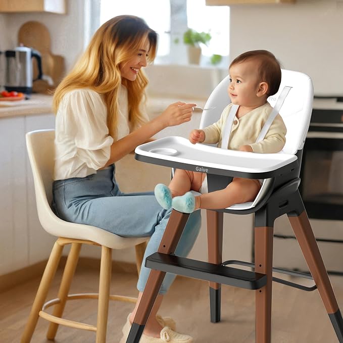 8 in 1 Convertible Wooden High Chair, Adjustable Baby High Chair - Image 5