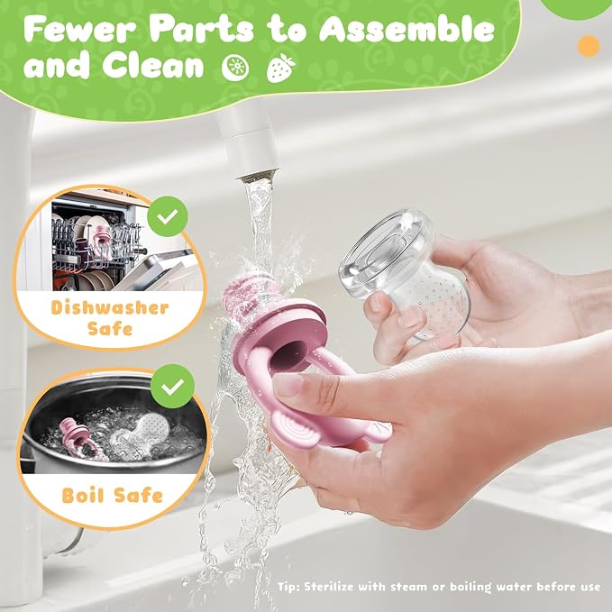 Bear Baby Fruit Food Feeder & Mini Freezer Nibble Tray Combo, 2 Pack Breastmilk - Image 7