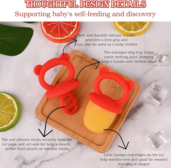 Sakolla Baby Popsicle Molds Mini 6-Cavity Silicone Ice Pop Mold - Image 4