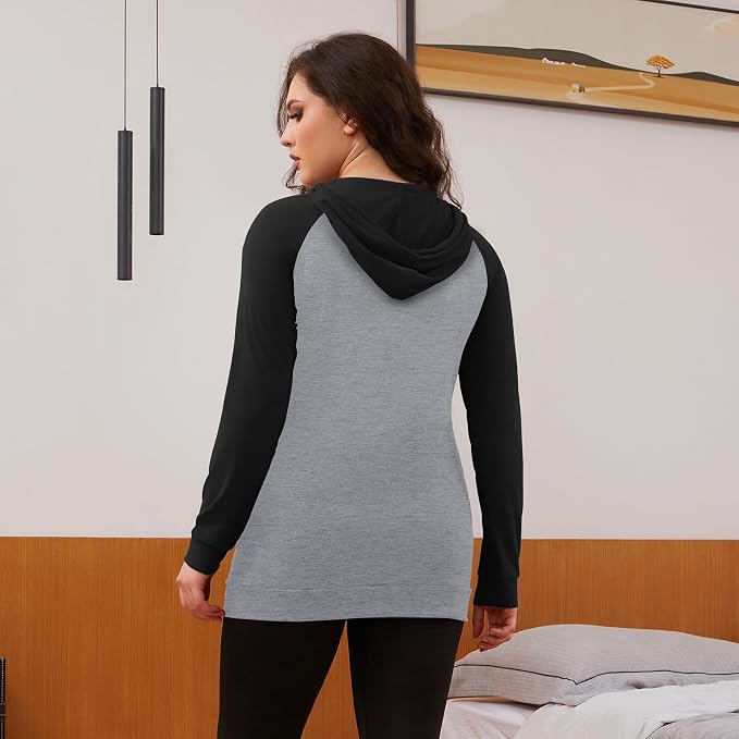 GINKANA Women's Nursing Hoodie Sweatshirt Long Sleeves Breastfeeding Maternity - Image 4