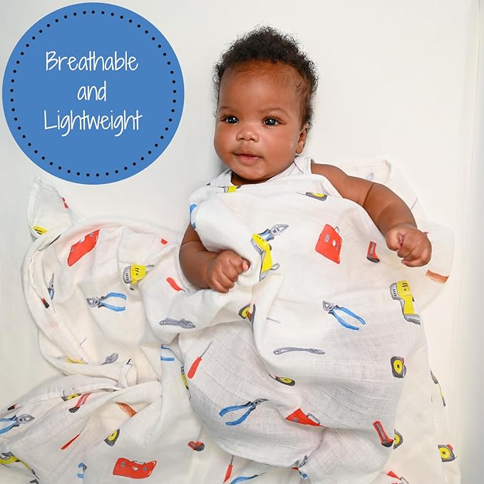 LollyBanks Muslin Swaddle Blankets, Soft Cotton Muslin Baby Blanket, 47 x 47 - Image 2