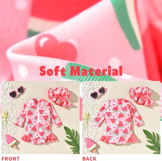 Aalizzwell Baby Girls Long Sleeve One Piece Swimsuit - Image 3