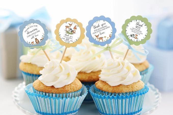 80 Pieces Cute Woodland Creature Thank You Stickers, Baby Shower Birthday Party - Image 7