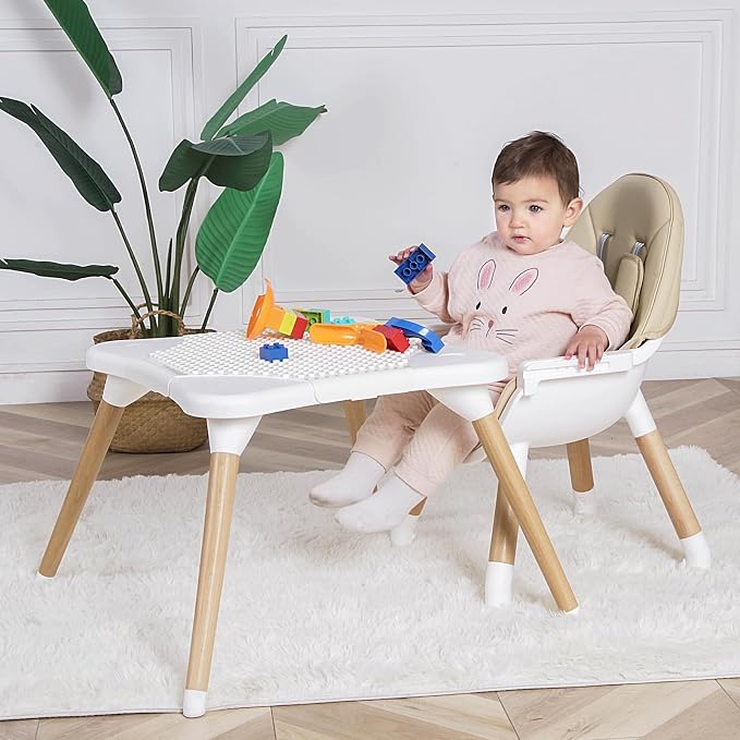6 in 1 High Chair for Babies & Toddlers, Convertible Wooden Baby Highchair - Image 6