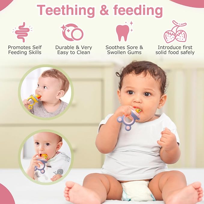 Baby Solids/Frozen Fruit Feeder Pacifier, Infant Teether Toy 4M+, BPA-Free - Image 4