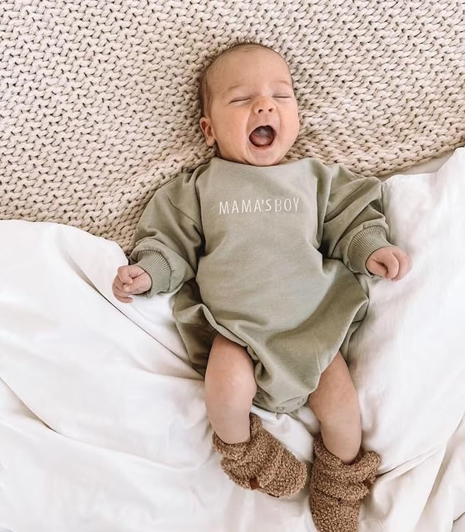 VISGOGO Newborn Infant Baby Boy Girls Oversized Romper Little Dude Sweater - Image 5