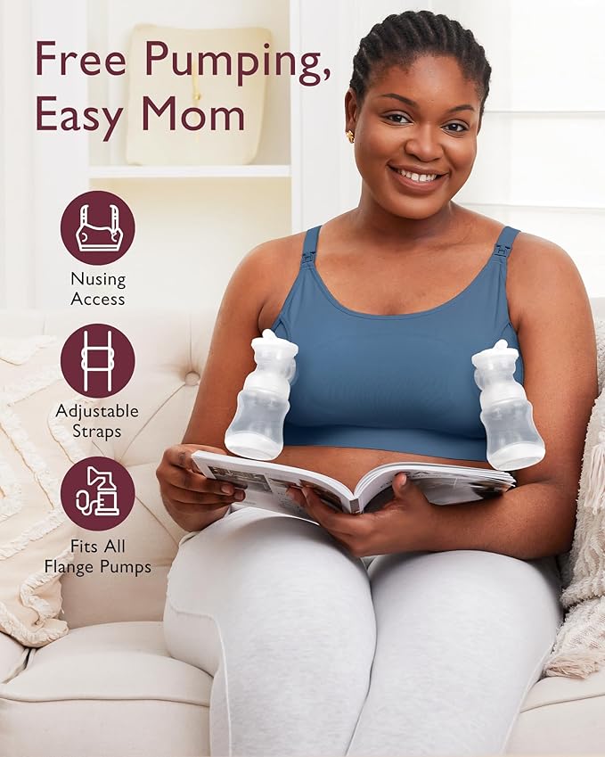 Momcozy Hands Free Pumping Bra, Adjustable Breast-Pumps Holding and Nursing Bra - Image 2