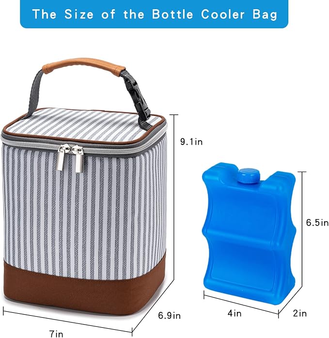 Breast Milk Cooler Bag with Ice Pack Fits 4 Baby Bottles Up to 9 Ounce - Image 5