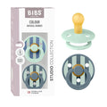 BIBS Pacifiers - Studio 2 Pack | Round Nipple Baby Pacifier | BPA Free Natural by BIBS