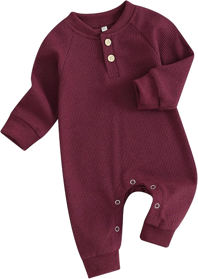 Kuriozud Newborn Infant Unisex Baby Boy Girl Clothes Button Romper Jumpsuit by Kuriozud