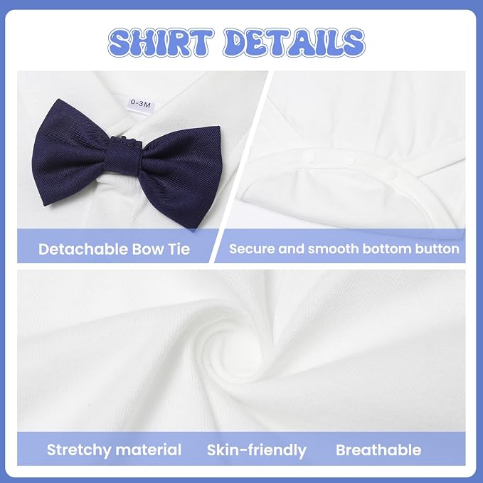 Baby Boy Clothes Suits Infant Gentleman Wedding Outfit Formal Dress Shirt Vest - Image 5
