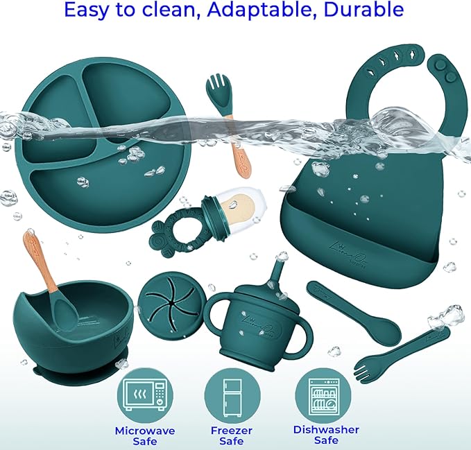 Silicone Baby Feeding Set – 10 Pcs Baby Led Weaning Supplies & Self Feeding Kit - Image 7