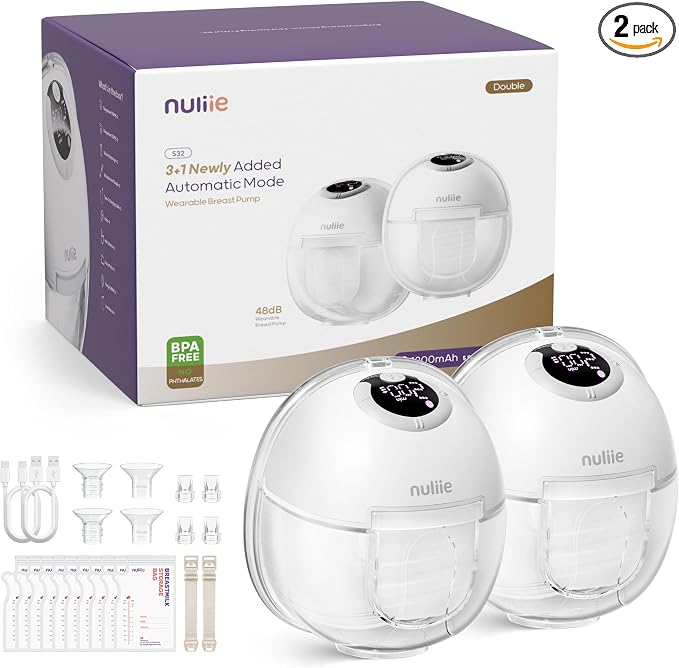 Nuliie Hands-Free Breast Pump, Wearable Breastfeeding Pump 4 Modes 9 Levels by nuliie