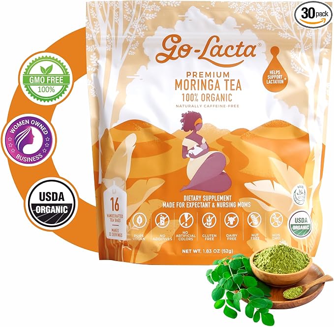 Go-Lacta Organic Moringa Tea – Increase Breast Milk Supply – Natural Lactation by Go-Lacta%C2%AE