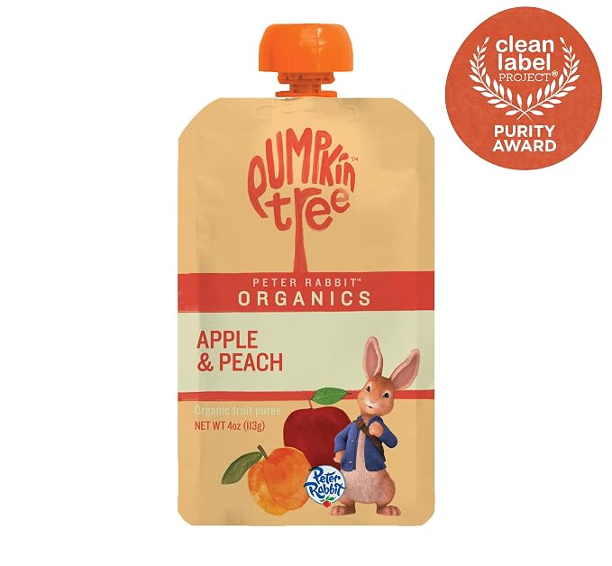 Pumpkin Tree Peter Rabbit Organics Apple and Peach, Fruit Snack Squeeze Pouch - Image 9