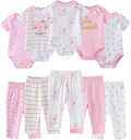 Baby Bodysuit and Pant Set 10-pcs Cotton Soft Newborn Boy Girl Clothes Outfits by Ruliby