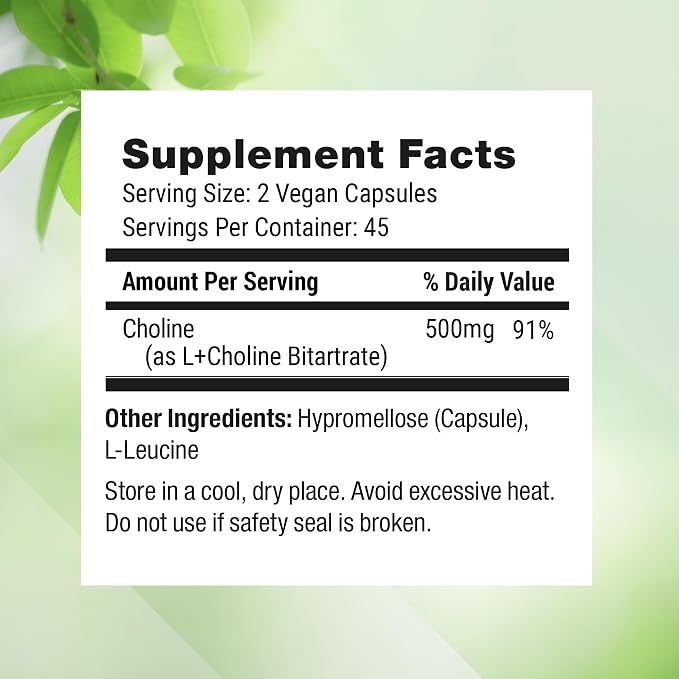 Nested Naturals Choline Bitartrate 500mg - Image 6