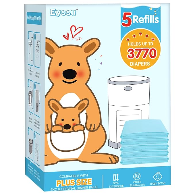 5 Pack Diaper Pail Refill Bags Compatible by Unknown