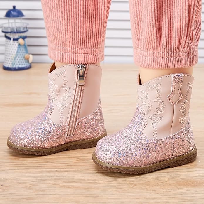 BMCiTYBM Baby Cowboy Cowgirl Boots Infant Western Shoes Boys Girls Round Toe - Image 2