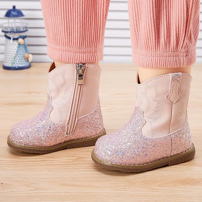 BMCiTYBM Baby Cowboy Cowgirl Boots Infant Western Shoes Boys Girls Round Toe - Image 2
