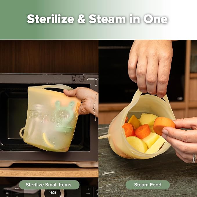 Haakaa Silicone Travel Microwave Steamer & Steriliser Bag, 30oz/900mlReusable - Image 4