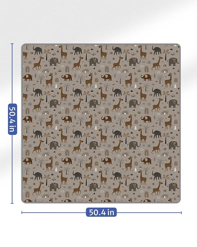 Blissful Diary Baby Splat Mat for Under High Chair, 50.4 x 50.4 Inch Wipeable - Image 3