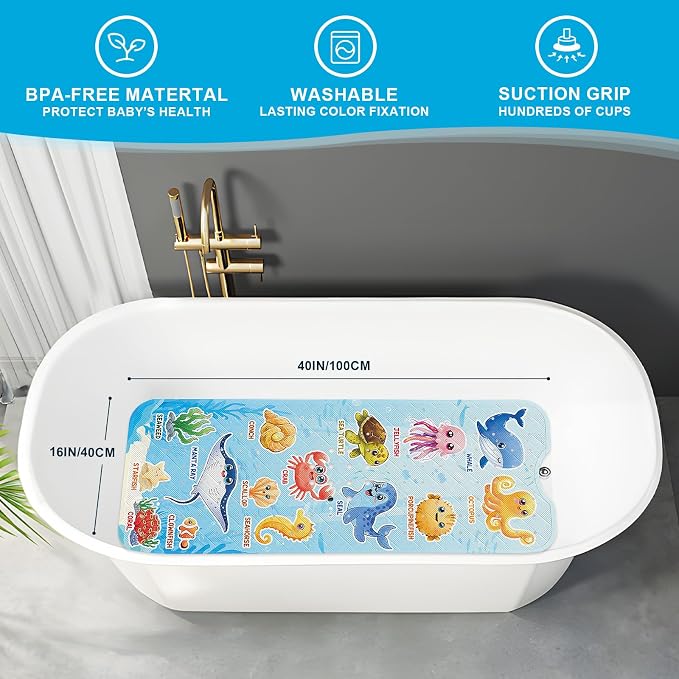 XIYUNTE Baby Bath Mat for Tub Non Slip Kids Bath Mat - Image 2