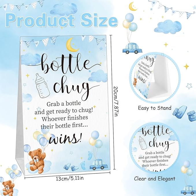 TrelaCo Bottle Chug Baby Shower Game 20 Pcs Baby Bottles Shower Favor - Image 2