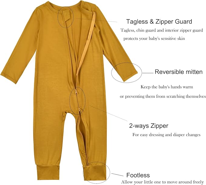 Aablexema Baby Footless Pajamas Zipper - Image 3