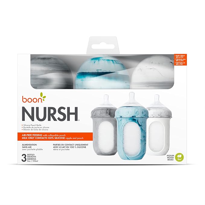 Boon Nursh Reusable Silicone Pouch Baby Bottles - Image 7