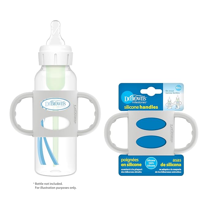 Dr. Brown's Narrow Baby Bottle Handles, 100% Silicone, Easy Grip Removable - Image 8