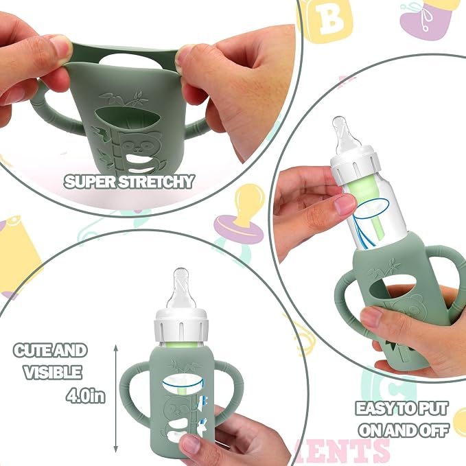 3 Pack Silicone Sleeves for Dr. Brown's Glass Baby Bottles - Image 2