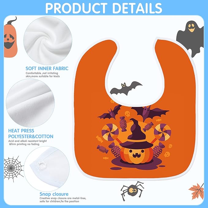 HooLing 12-Piece Sublimation Blank Baby Bib Set, Heat Press White Bibs - Image 4