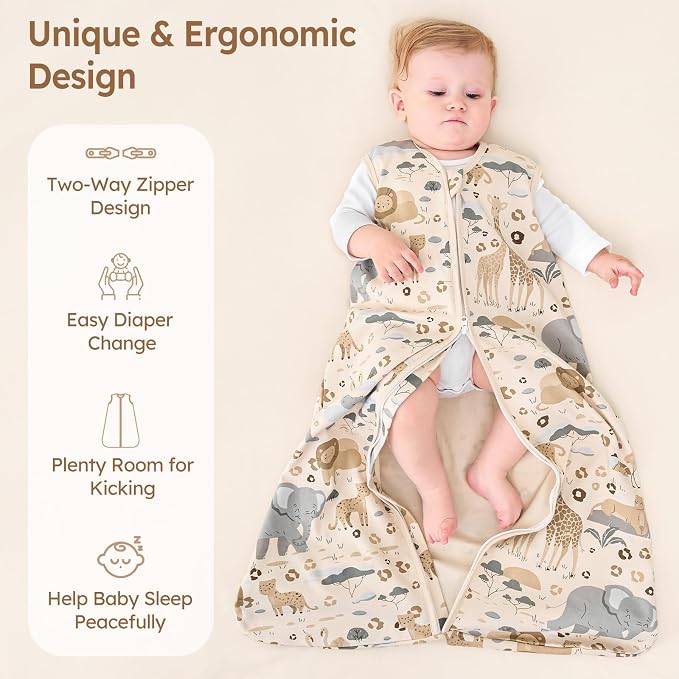 Baby Sleep Sack 12-18 Months 100% Cotton Lightweight 0.5 TOG Wearable Blanket - Image 4